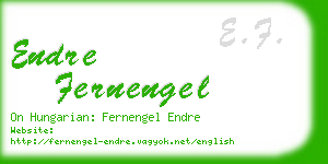 endre fernengel business card